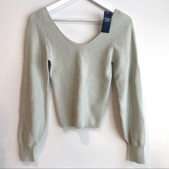Abercrombie & Fitch Sweaters - Abercrombie & Fitch Long Sleeve Scoop Neck Sweater Top Puff Sleeve Viscose Med.